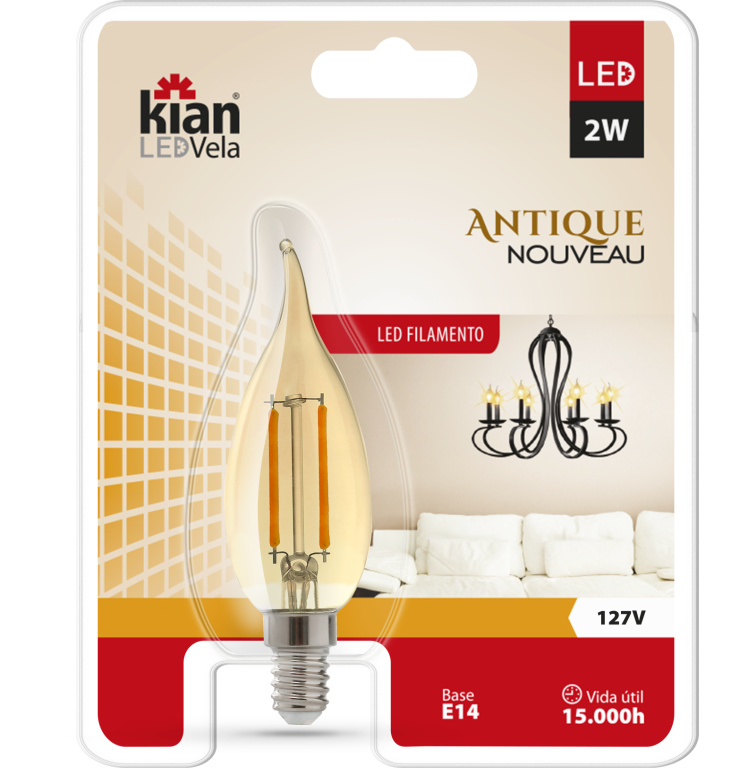 LAMP FILAM 2W 127V 2.2K E-14 VELA KIAN