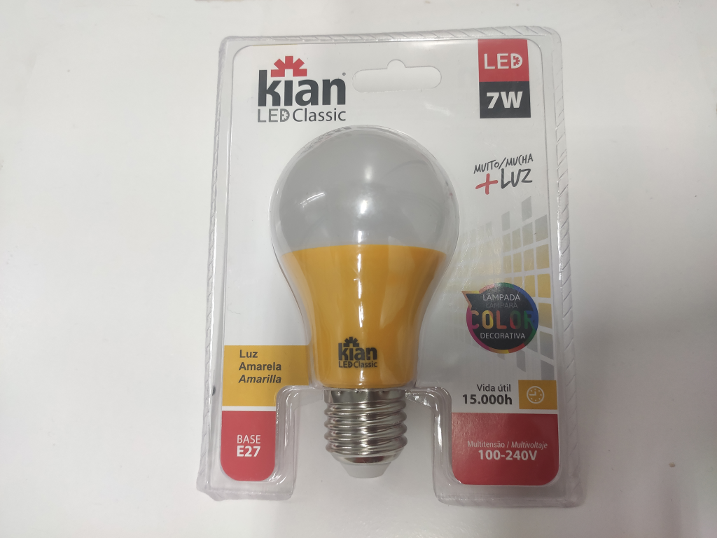 LAMP LED BULBO A 7W AMARELA BIV KIAN