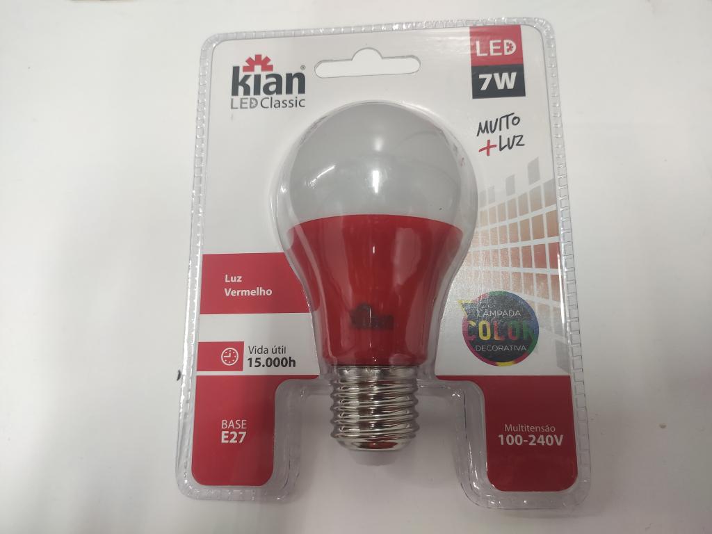 LAMP LED LED BULBO A 7W VERMELHA BIV KIAN