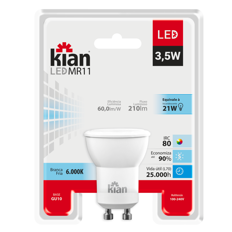 LAMP LED MR11 3,5W 6000K BIV KIAN