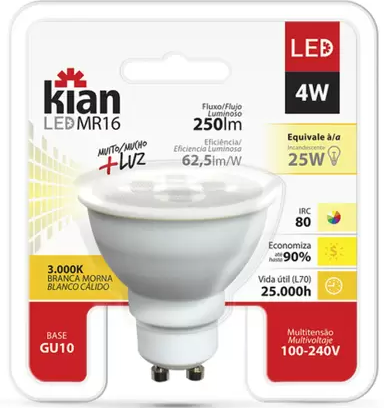 LAMP LED MR16 4W 3000K BIV KIAN