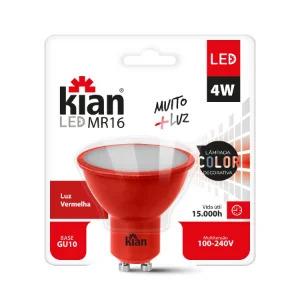 LAMP LED MR16 4W VERMELHO BIV KIAN