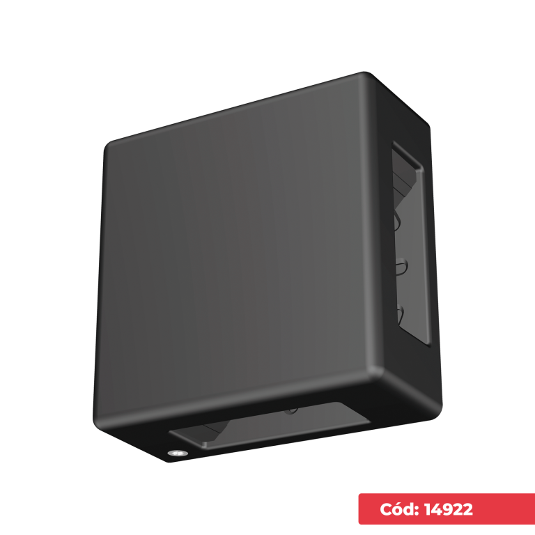 LUM LED ARANDELA SOB IP65 PT 6W 3K 4 FOCOS