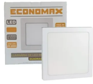 LUM LED EMB QUAD SLIM 18W 22,5CM 6K ECONOMAX
