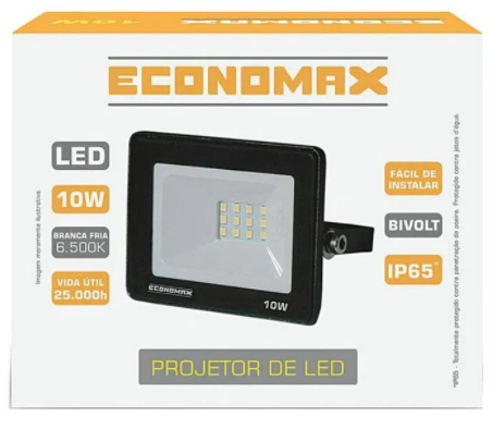 PROJETORES LED BIV 10W 65000K PT ECONOMAX