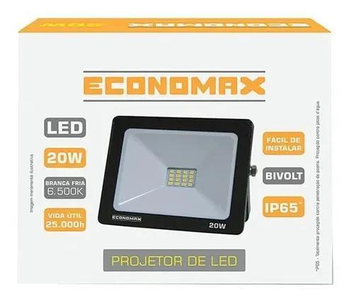 PROJETORES LED BIV 20W 65000K PT ECONOMAX