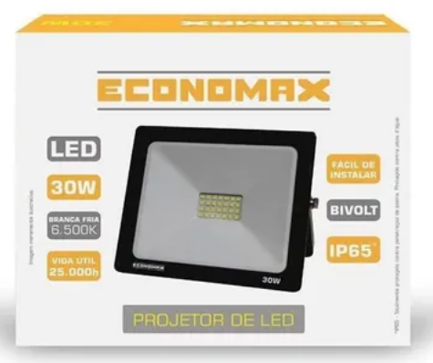 PROJETORES LED BIV 30W 65000K PT ECONOMAX