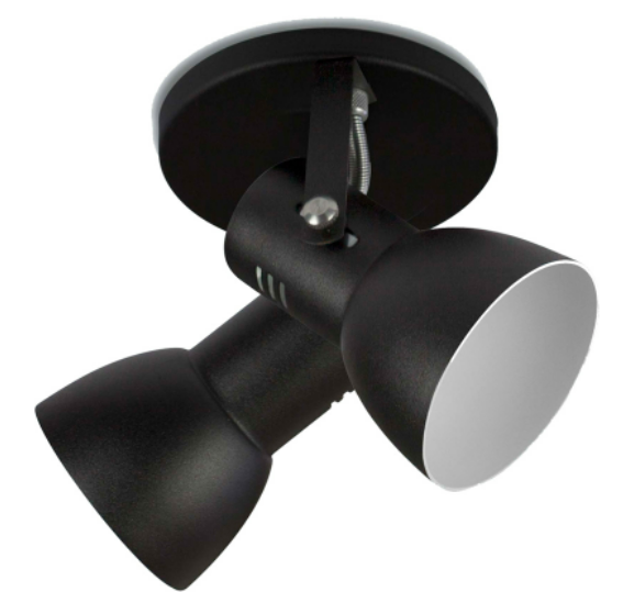SPOT 2 LAMPADA CONE PRETO ALUM
