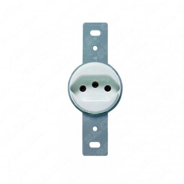 TOMADA 2P+T 10 A REDONDA BRANCA