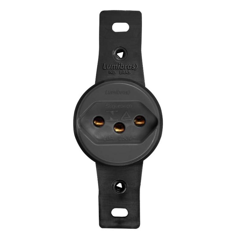 TOMADA 2P+T 20 A REDONDA PRETA