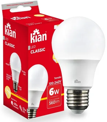 LAMP LED BULBO A 6,0W BIV E-27 3K KIAN