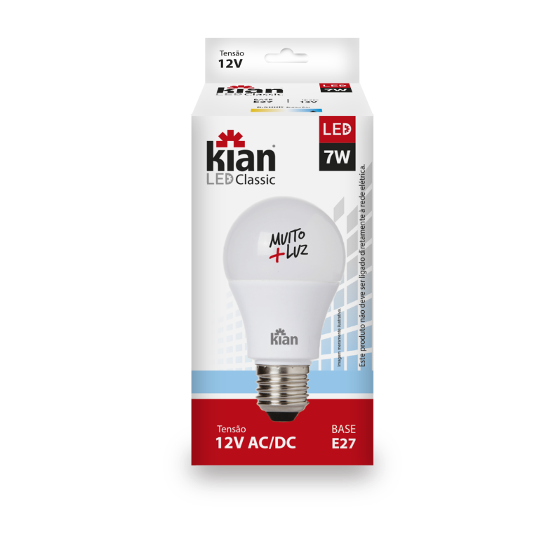 LAMP LED BULBO A 7,0W 12V E-27 6.5K KIAN