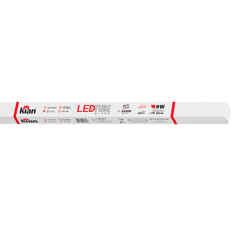 LAMP LED TUBE 9W 6,5K GLASS