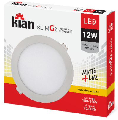 LUM LED EMB RED SLIM 12W 17,2CM 6K KIAN