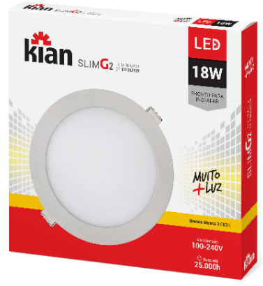 LUM LED EMB RED SLIM 18W 22,5CM 3K KIAN