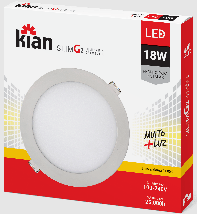 LUM LED EMB RED SLIM 18W 22,5CM 6K KIAN