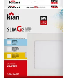 LUM LED EMB QUAD SLIM  6W 12CM 3K KIAN
