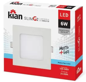 LUM LED EMB QUAD SLIM  6W 12CM 6K KIAN