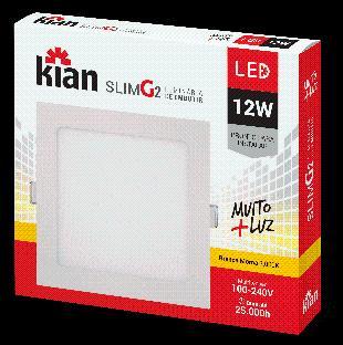 LUM LED EMB QUAD SLIM 12W 17,2CM 3K KIAN