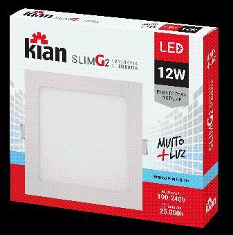 LUM LED EMBUTIR QUAD SLIN 12W 4,0K