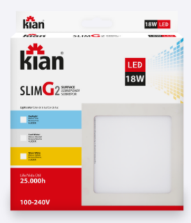 LUM LED EMB QUAD SLIM 18W 20CM 3K KIAN