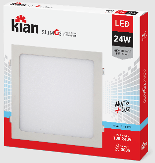 LUM LED EMB QUAD SLIM 24W 30CM 6K KIAN
