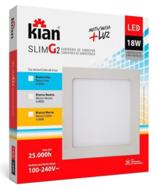 LUM LED SOB QUAD SLIM 18W 22,5CM 3K KIAN