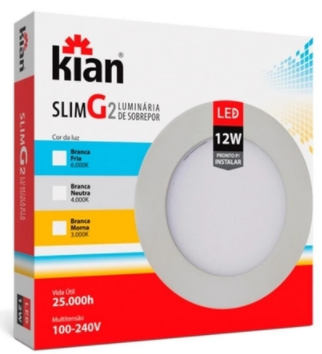 LUM LED SOB RED SLIM 12W 17,2CM 3K KIAN