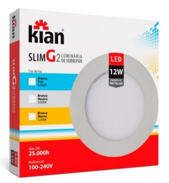 LUM LED SOB RED SLIM 12W 17,2CM 6K KIAN