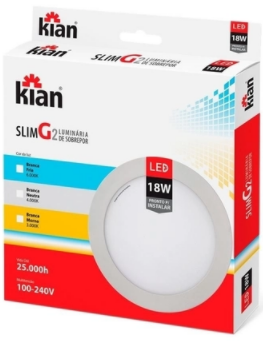 LUM LED SOB RED SLIM 18W 22,5CM 3K KIAN