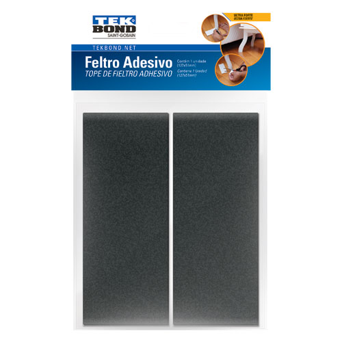 FELTRO RETANG 127X51 PRETO CARTELA C/2