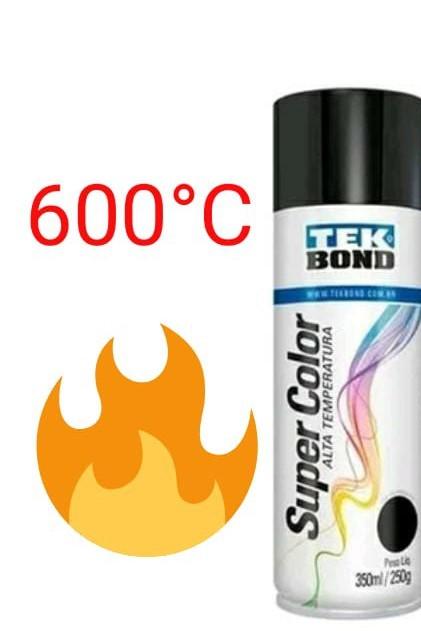 TINTA AEROSOL PRETO FOSCO ALTA TEMPERATURA  350ML/250G TEK BOND