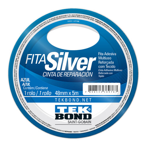 SILVER TAPE AZUL 48MM5M