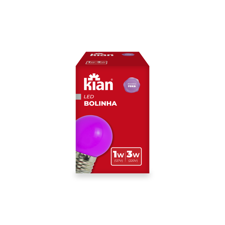 LAMP LED BOLINHA 1-3W ROSA BIV KIAN