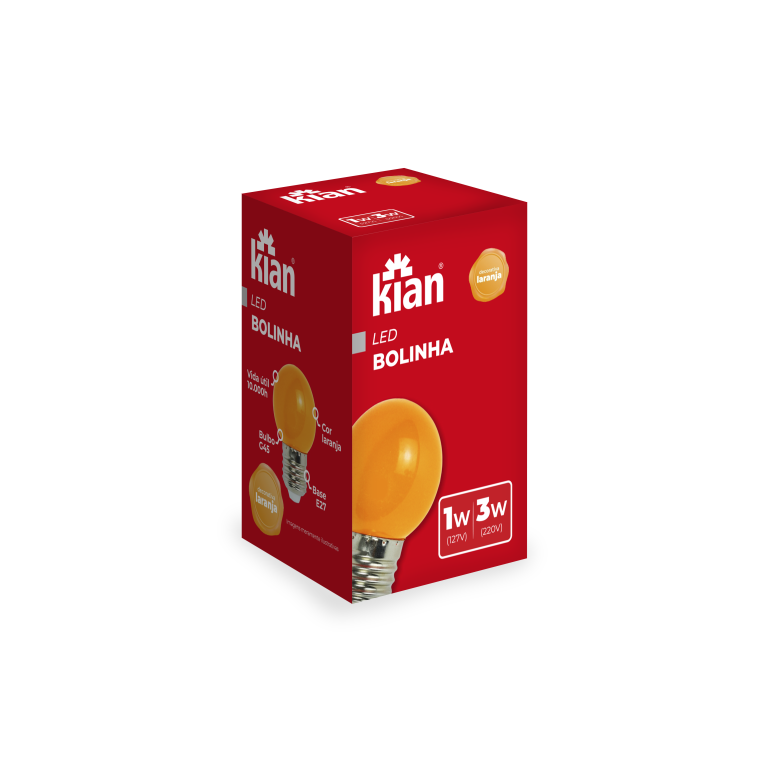 LAMP LED BOLINHA 1-3W LARANJA BIV KIAN