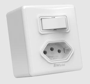 INT 1 TECLA SIMPLES TOMADA 10A BRANCA LINHA E