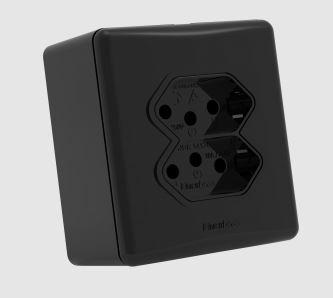 TOMADA DUPLA 10A PRETO LINHA E