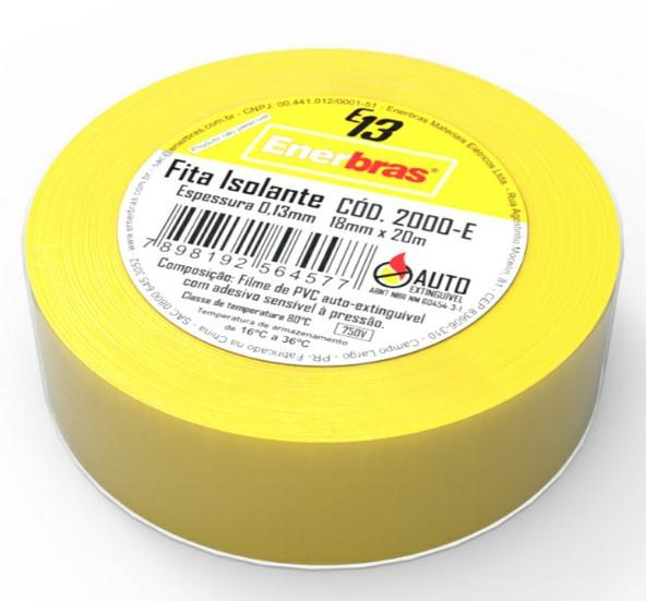 FITA ISOLANTE AMARELA 18MM X 20M