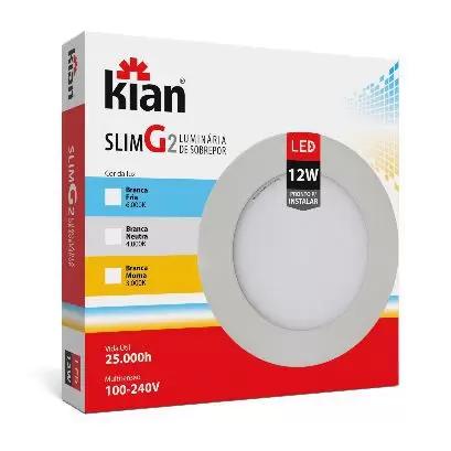 LUM LED SOB RED SLIM 12W 17,2CM 4K KIAN