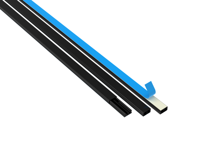 CANALETA 20X10 PRETA FITA DUPLA FACE CX/30