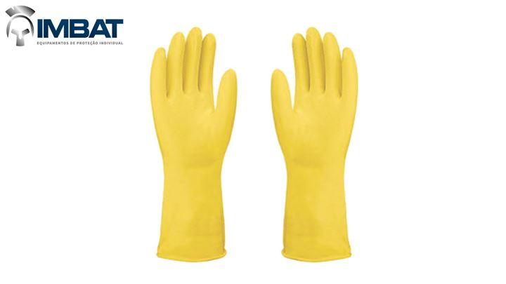 LUVA DE LATEX FORRADA AMARELA - 8