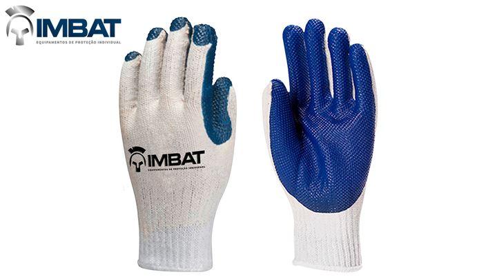 LUVA TRICOTADA BORRACHA AZUL VUNCANIZADA - 9