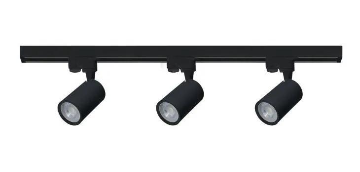 KIT 3 SPOTS 7W C/TRILHO 1 3,0K PT KIAN