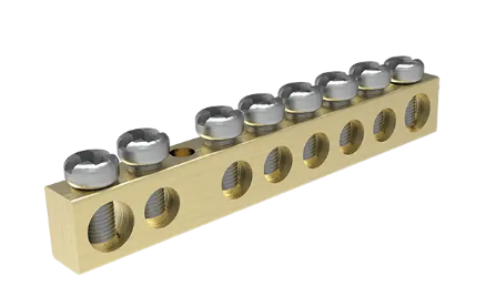 BARRAMENTO 2 FUROS DE 6 MM + 6 FUROS DE 5 MM