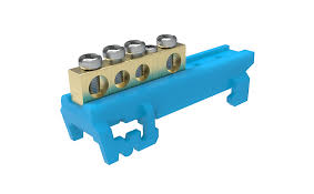 BARRAMENTO NEUTRO 02 + 10 FUROS P/ FIXACAO EM TRILHO DIN (AZ