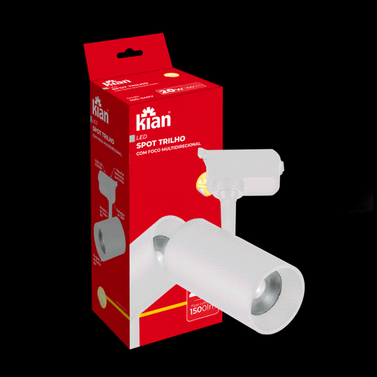 SPOT LED TRILHO BRANCO 20W 3,0K