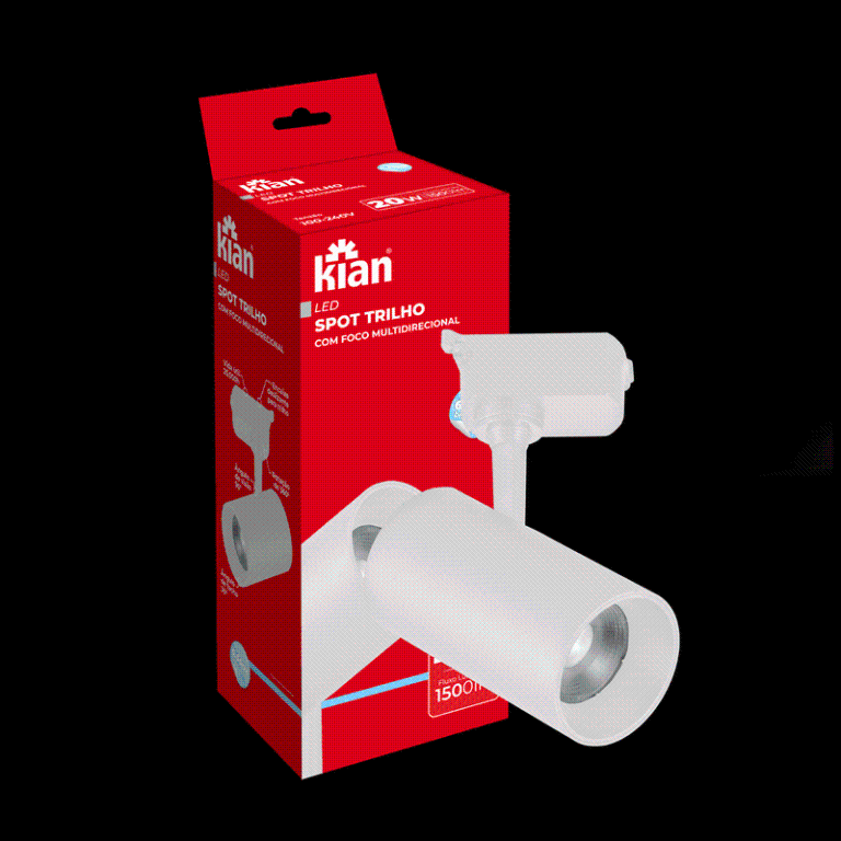 SPOT LED TRILHO BRANCO 20W 6,5K