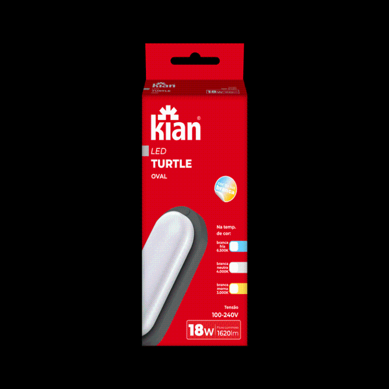 LUM LED TARTARUGA SL PT OVAL 18W 3,0K