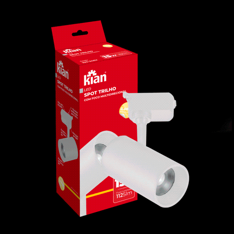 SPOT LED TRILHO BRANCO 15W 3,0K