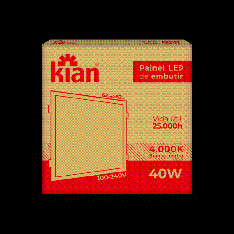 LUM LED PAINEL QUADRADA EMB 40W 4.000K